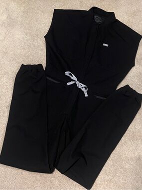 FIGS Black Rafaella Jumpsuit